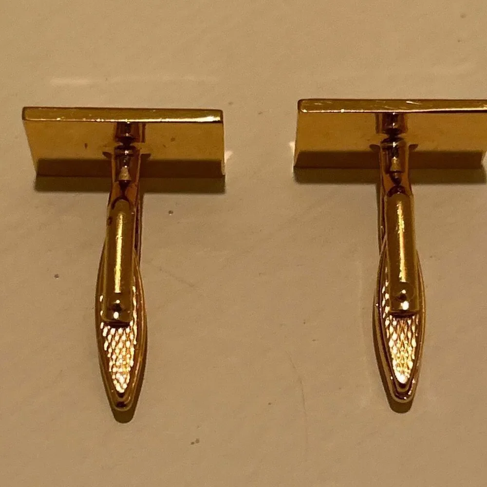 Dunhill Two Tone Rectangular Cuff Links Silver Gold Professional Sophisticated
